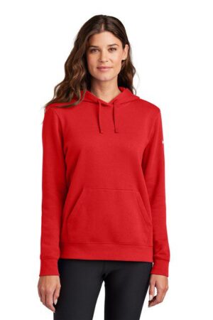 Nike Women's Club Fleece Sleeve Swoosh Pullover Hoodie - Sport Left Chest