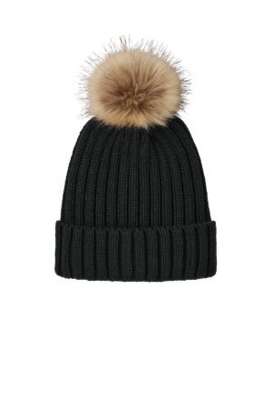 Port Authority® Faux Fur Pom Beanie